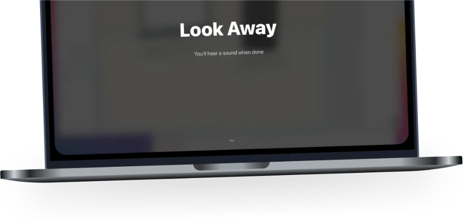 MacBook displaying Intermission’s Look Away screen
